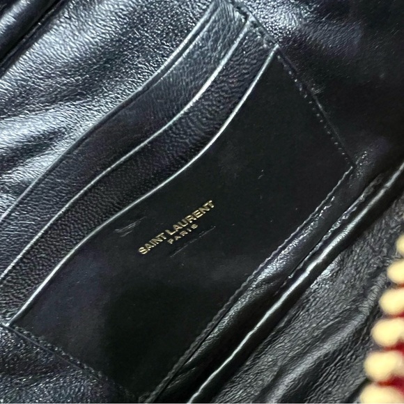 SAINT LAURENT Lou Mini Monogram Ysl Quilt Calf Camera Bag In Red - Picture 4 of 4